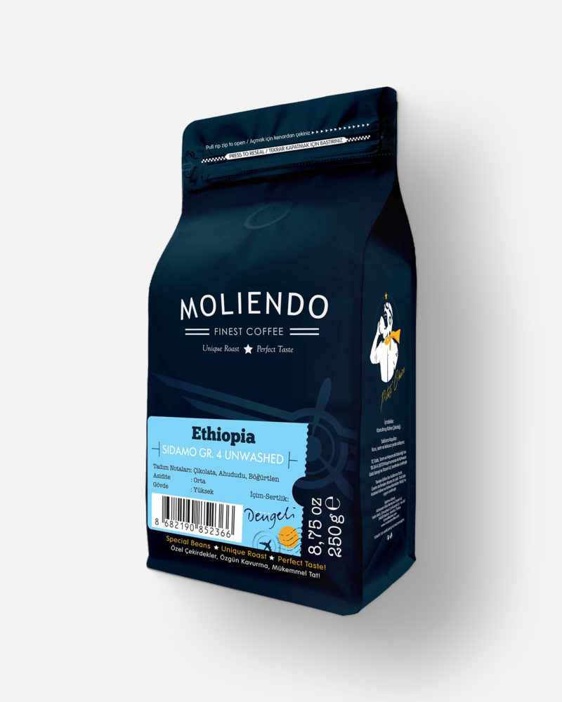 Moliendo Ethiopia Sidamo Gr 4 Kuru İşleme Yöresel Kahve
