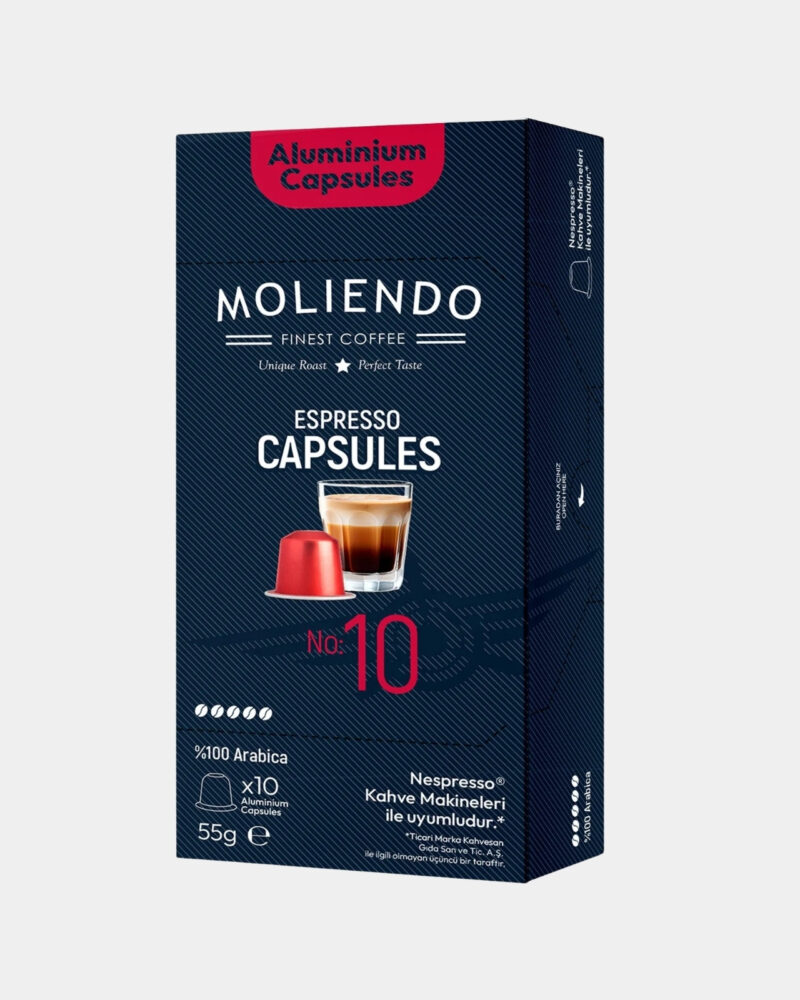 Moliendo Kapsül No:10 Nespresso Uyumlu Alüminyum Kapsül 10 Adet
